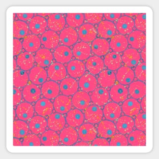 Circles Hot Pink pattern Sticker